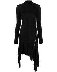 Blumarine - High-Neck Side-Zipped Midi Dress - Lyst