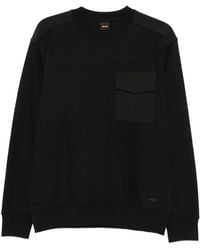 BOSS - Ribbed-Knit Chest-Pocket Sweater - Lyst