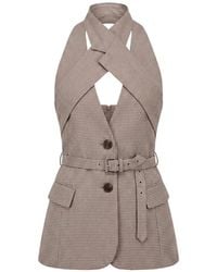 Monse - Houndstooth-Pattern Cross-Lapel Vest - Lyst