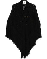 Chiara Is - Scialle Peonia Crochet-Knit Fringed Poncho - Lyst