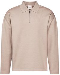 Calvin Klein - Zip-Up Long-Sleeved Polo Shirt - Lyst