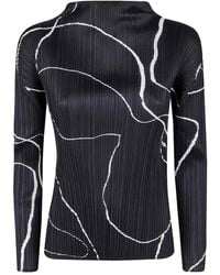 Pleats Please Issey Miyake - Top Con Collo Rialzato - Lyst