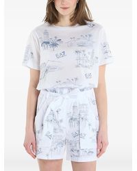 EA7 - Graphic-Print Logo-Print T-Shirt - Lyst