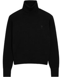 Ami Paris - Jersey Ami de Coeur de lana con cuello alto - Lyst