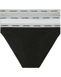 Calvin Klein - Set Van Drie Slips Met Logoband - Lyst