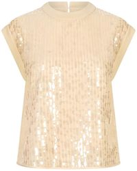 Peserico - Sequin-Embellished Sleeveless Top - Lyst