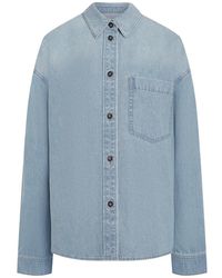 12 STOREEZ - Buttoned Denim Shirt - Lyst