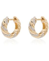 Yvonne Léon - 18Kt Diamond Huggie Hoop Earrings - Lyst