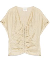 Alysi - Ruched Crinkled-Texture Blouse - Lyst