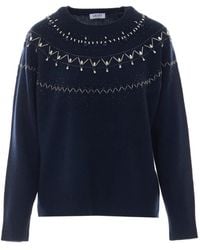 Liu Jo - Wool Sweater With Jewel-Embroidery - Lyst