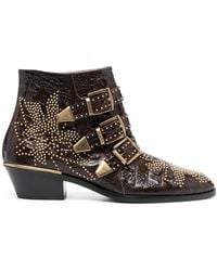 Chloé - Susanna 50 スタッズ アンクルブーツ - Lyst