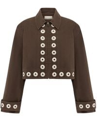 ALÉMAIS - Tobe Eyelet-Embellished Cropped Jacket - Lyst