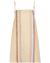 STAUD - Robe Courte Évasée À Rayures - Lyst