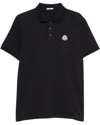 Moncler - Logo Patch Cotton Piquet Polo Shirt - Lyst