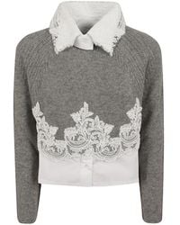 Ermanno Scervino - Pullover Mit Spitzenbesatz - Lyst