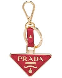 Prada - Logo Plaque Keyring - Lyst
