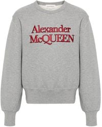 McQueen - Embroidered-Logo Sweatshirt - Lyst
