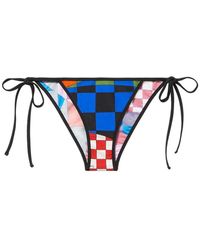 Emilio Pucci - Checkered Tied Bikini Bottom - Lyst