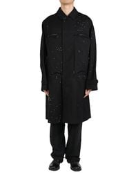 Undercover - Cross-Print Wool Coat - Lyst