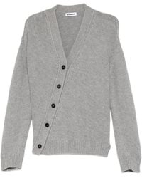 Jil Sander - Cárdigan Con Botones Diagonales Y Cuello En V - Lyst