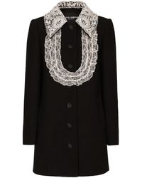 Dolce & Gabbana - Bib-Collar Virgin Wool-Blend Minidress - Lyst