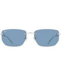 Ray-Ban - Rimless Rectangle-Frame Sunglasses - Lyst