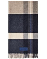 Piquadro - Check-Pattern Fringed Scarf - Lyst