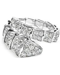 BVLGARI - Anillo Serpenti Viper en oro blanco de 18 ct con diamantes - Lyst