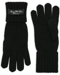 MM6 by Maison Margiela - Ribbed-Cuff Logo-Patch Gloves - Lyst