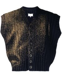 Maison Margiela - Sandstorm Contrasting-Trim V-Neck Cardigan - Lyst
