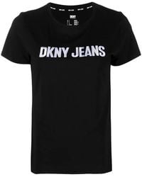 DKNY - Embossed-Logo Short-Sleeve T-Shirt - Lyst