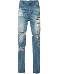 God's Masterful Children - Ripped Paisley Insert Jeans - Lyst