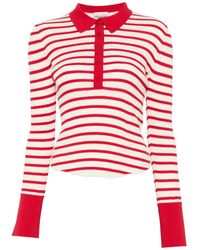 Semicouture - Striped Buttoned Polo Shirt - Lyst