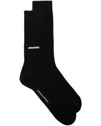 DSquared² - Ribbed Cotton Crew Socks - Lyst