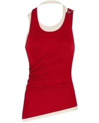 Jean Paul Gaultier - Geribbelde Gelaagde Tanktop Met Gedraaid Detail - Lyst