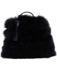 Moschino - Feathers Top Handle Tote Bag - Lyst