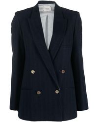 Alysi - Double-breasted Cotton Blazer - Lyst