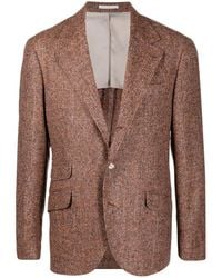Brunello Cucinelli - Mini Check-Print Single-Breasted Blazer - Lyst