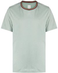 Paul Smith - T-Shirt aus Bio-Baumwolle mit gestreiftem Kragen - Lyst