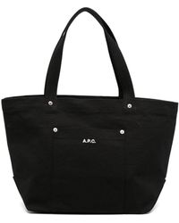 A.P.C. - Bolso shopper Thais con logo bordado - Lyst