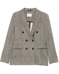 Circolo 1901 - Herringbone-Pattern Double-Breasted Jacket - Lyst