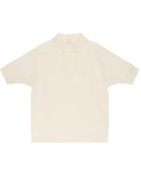 Slowear - V-Neck Crêpe Polo Top - Lyst