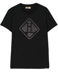 Herno - Katoenen T-shirt Met Logoprint - Lyst