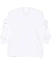 Noir Kei Ninomiya - Ruffled Bow-Detail T-Shirt - Lyst