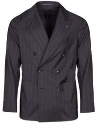 Tagliatore - Double-Breasted Pinstriped Blazer - Lyst