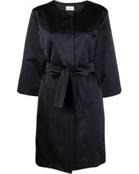 P.A.R.O.S.H. - Satin-finish Belted Coat Dress - Lyst