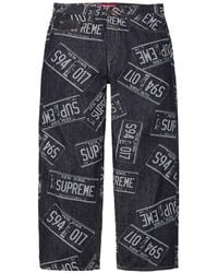 Supreme - License Plate Baggy Jeans - Lyst