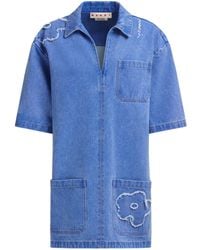 Marni - Denim Mini Dress - Lyst
