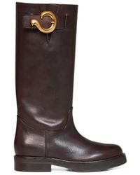 Etro - Leather Boots With Paisley Buckle - Lyst