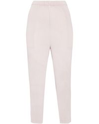 Issey Miyake - Pleated cropped trousers - Lyst